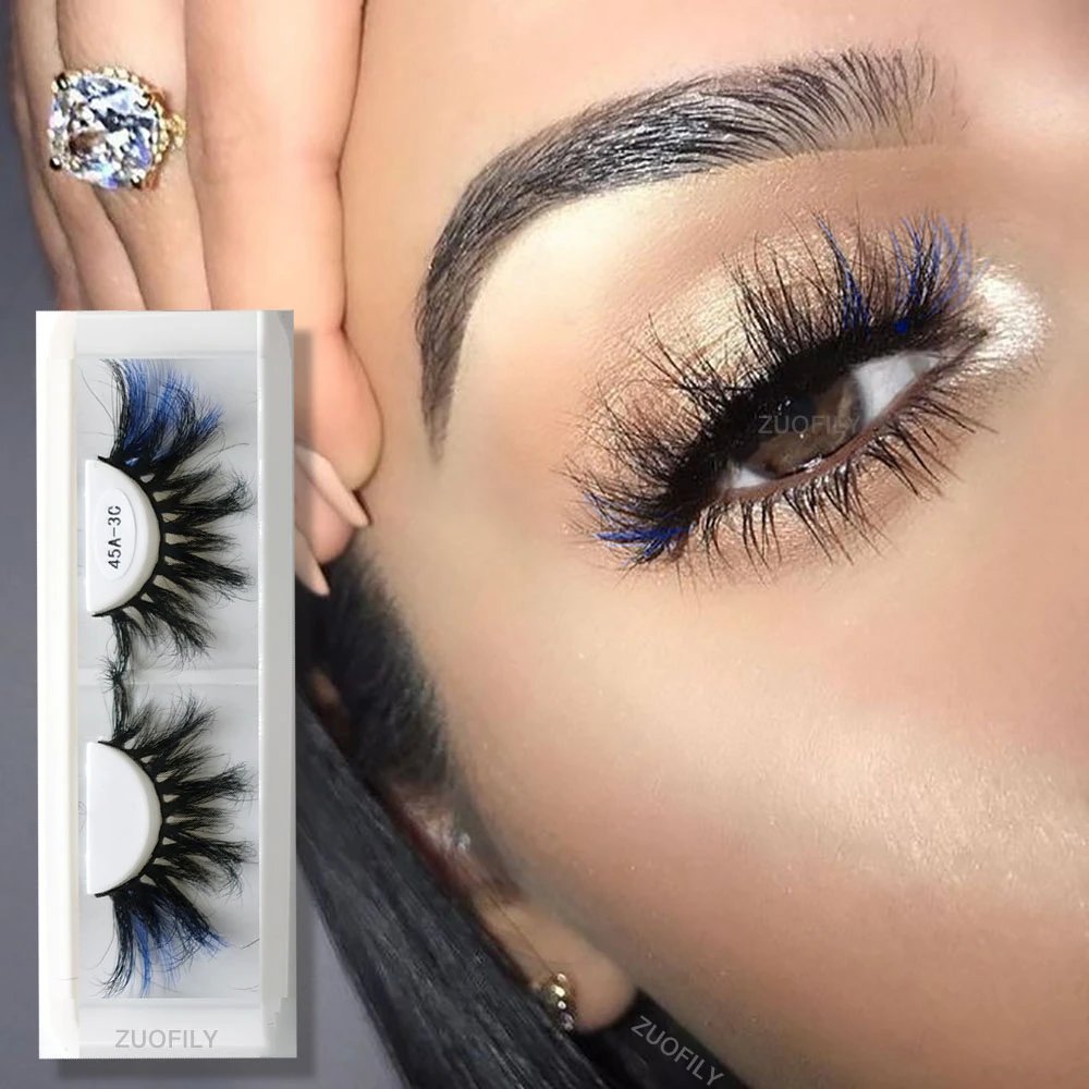 Красные синие фиолетовые Розовые Смешанные 3D норковые цветные ресницы Омбре