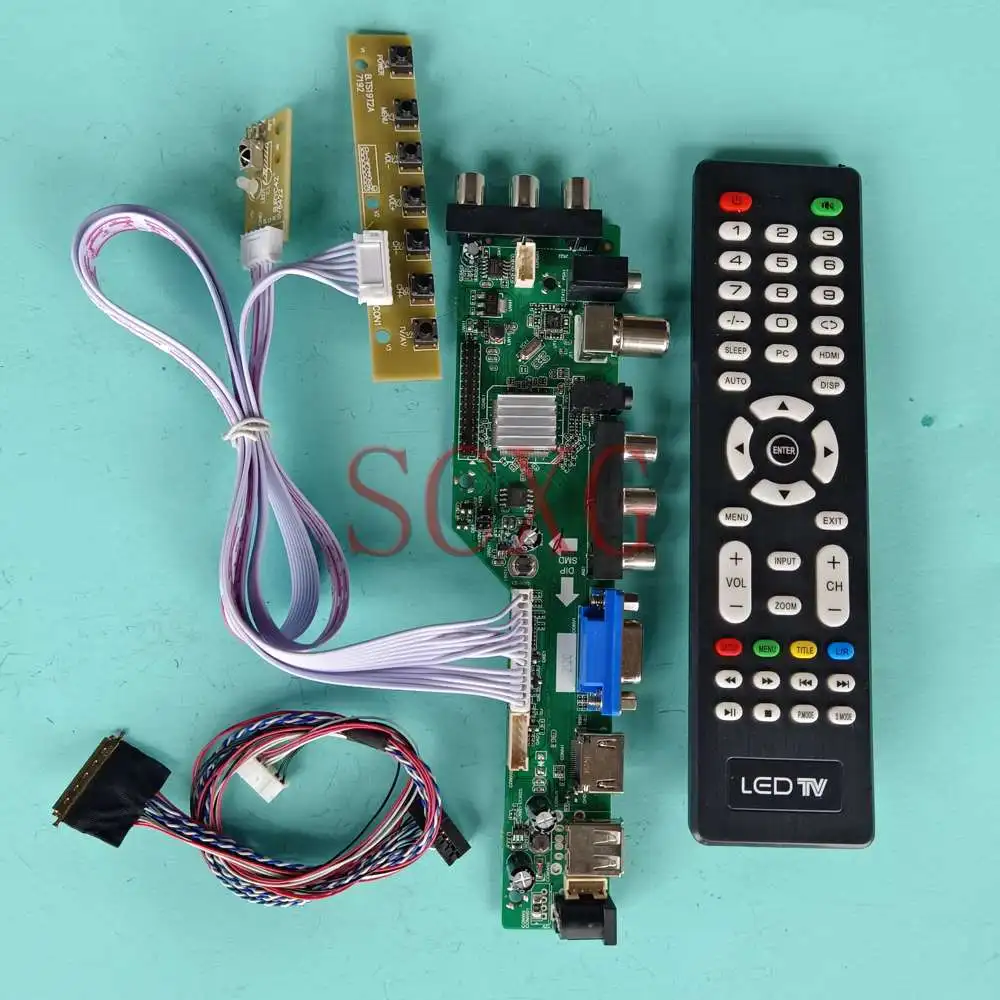 

Fit BT156GW02 V.0 LCD Control Driver Board Kit 40 Pin LVDS USB AV VGA HDMI-Compatible 15.6" 1366 768 Monitor Digital Signal DVB