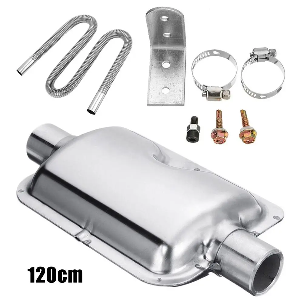 

60/120cm Silver For Diesel Corrugated Round Car Accessories with Silence Parking Air Heater Exhaust Pipe Vent Hose