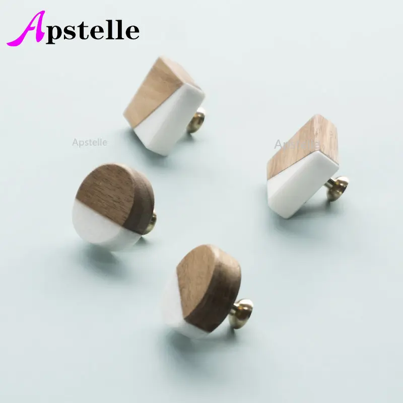 

Minimalist modern Cabinet Handles Nordic Brass+Wood+Marble Knobs and Pulls Cupboard Door Wardrobe Handles drawer pulls