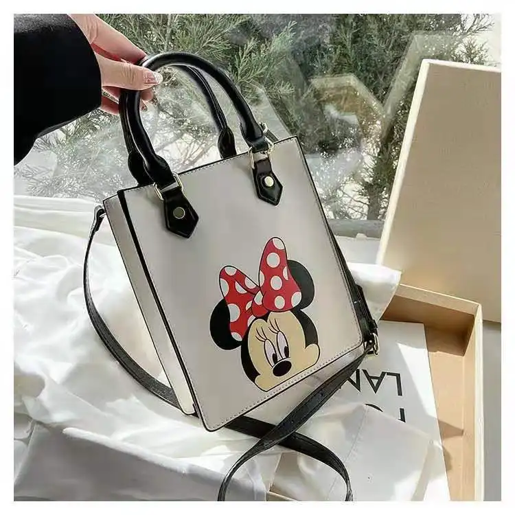 

Сумка-мессенджер через плечо Disney с Микки Маусом, женская сумка из искусственной кожи с мультяшным рисунком, женская сумка для покупок