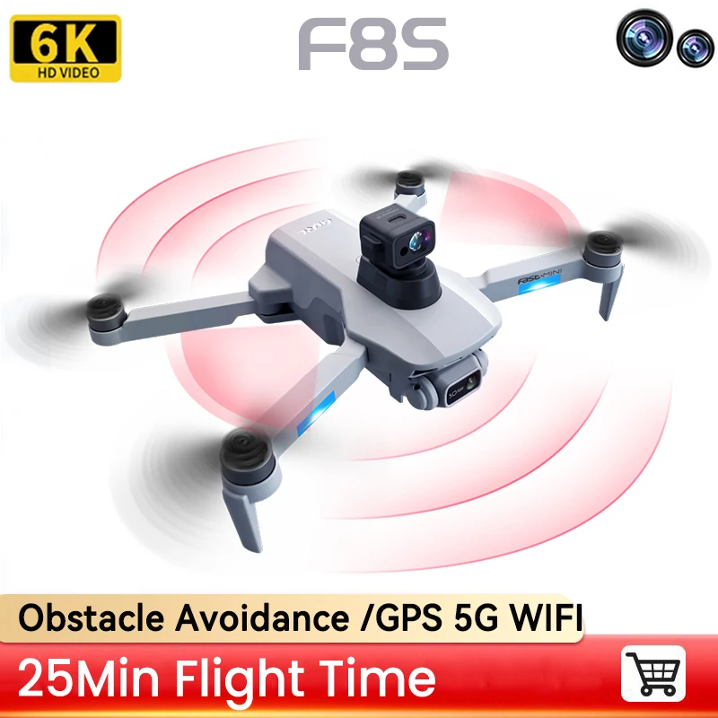 

New F8S Drone 8K HD Professional Dual Camera Dron 5G GPS Wifi Obstacle Avoidance Brushless Quadcopter Distance 2000M RC Toys