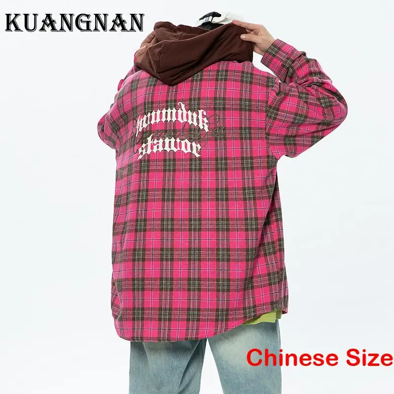 

KUANGNAN Hooded Shirt Blouse Mens Shirts and Blouses Korean Luxury Clothing for Long Sleeve Tops Sale Original 5XL 2023 Spring