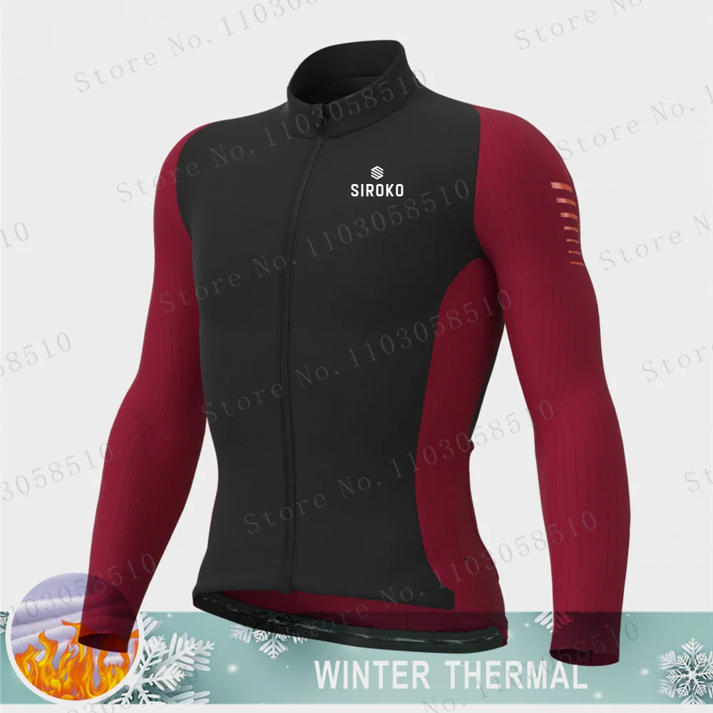 Siroko 2024 зимний термофлисовый велосипедный трикотаж топ MTB уличная мужская