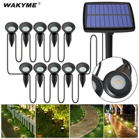 wakyme 10 in 1 solar led light outdoor lawn lamp garden decoration landscape lighting courtyard path lamp ground spot light
