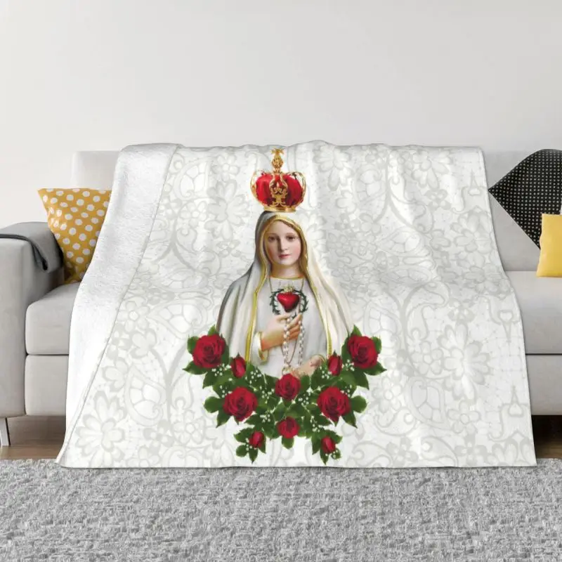 Фланелевое Одеяло с надписью Our Lady Of Fatima Дева Мария