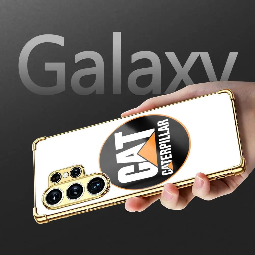 Фото Чехол для телефона Cat C-CATERPILLAR для Samsung S26 S25 S24 S23 S22 S21 Plus Ultra FE, золотой, серебряный, с защитой углов от ударов, стеклянный №3