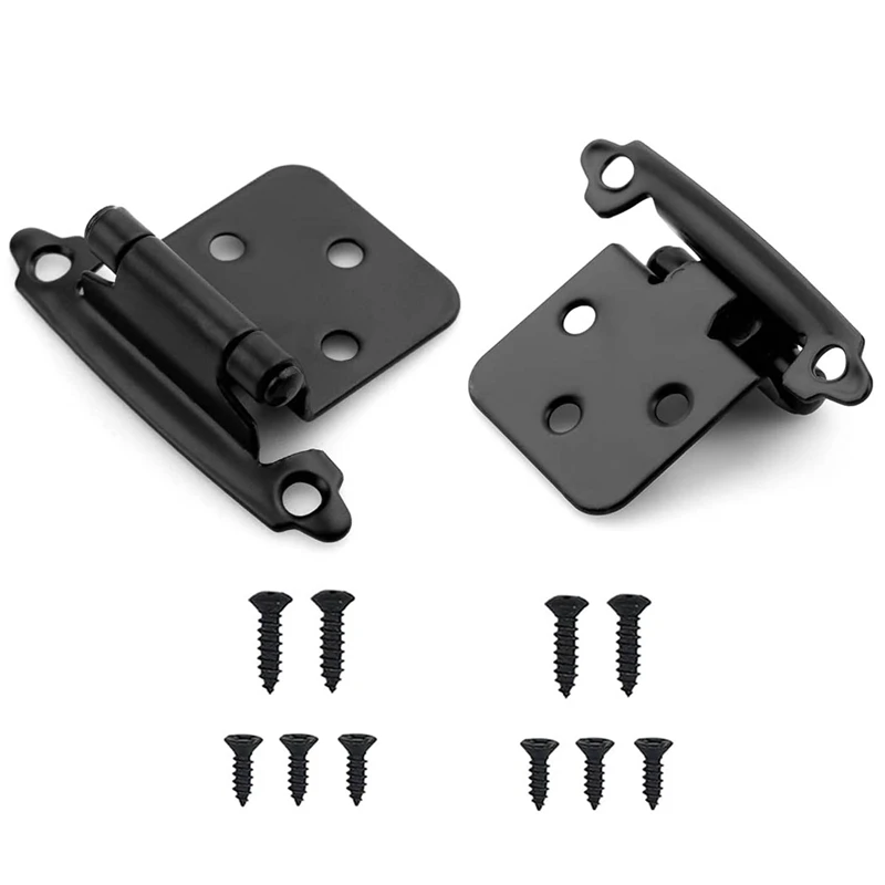 

20Pcs Black Cabinet Hinges Self-Closing Hinges For Kitchen Cabinet Furniture Doors, Cabinet Door Hinges With Screws