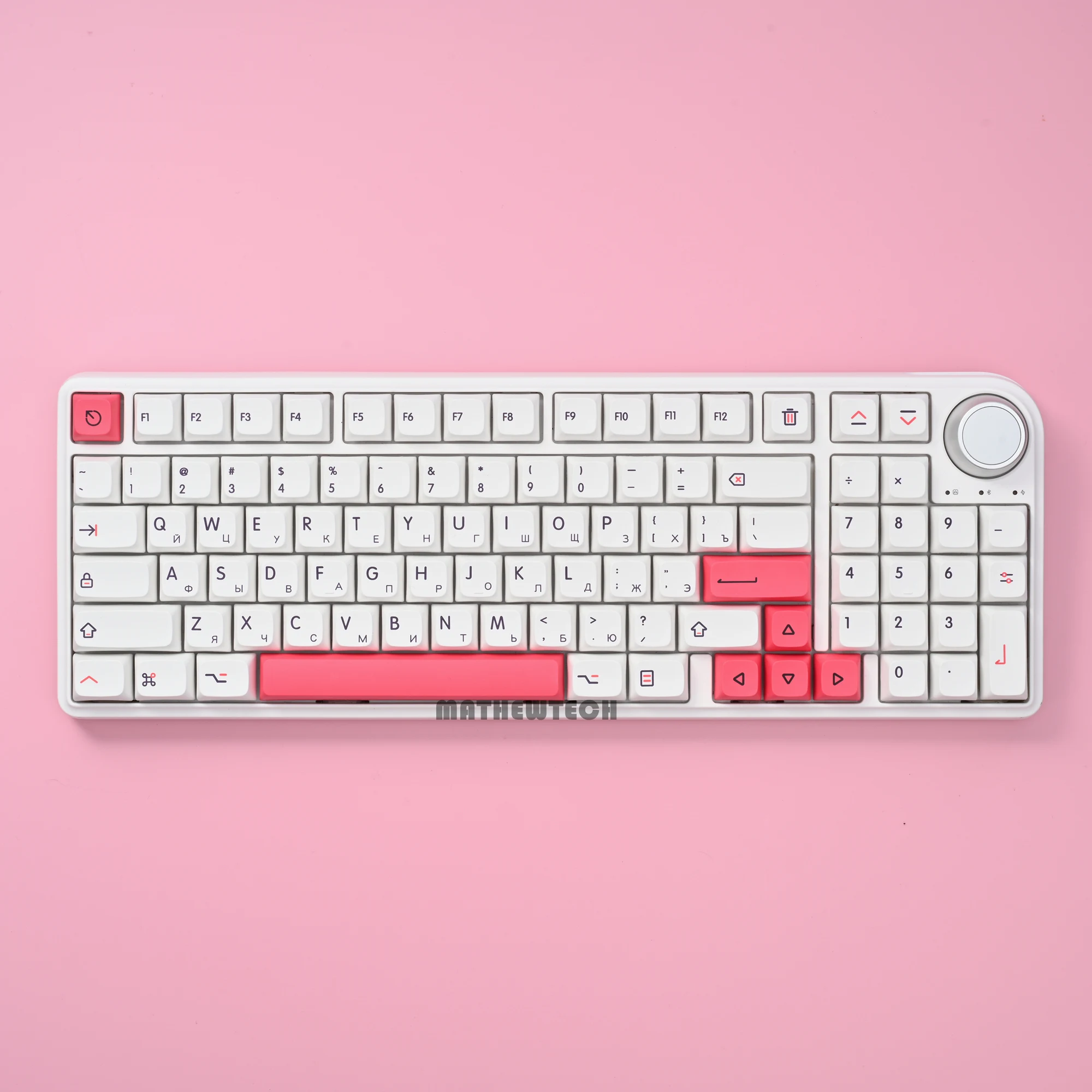 MATHEW TECH MK96 прокладка механическая клавиатура с русской буквой Горячая обмена 3 режима Беспроводная подсветка, динамическая RGB фотография