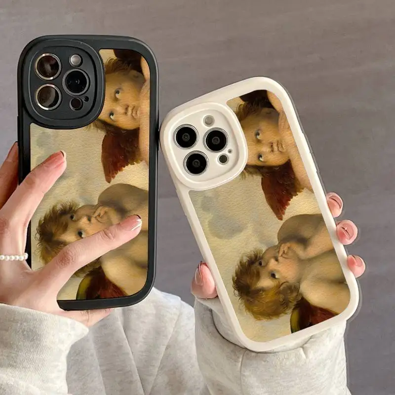 Рафаэль углы и Cherubs чехол для телефона IPhone 11 12 13 14 15 Plus Pro Max пу кожа силиконовый