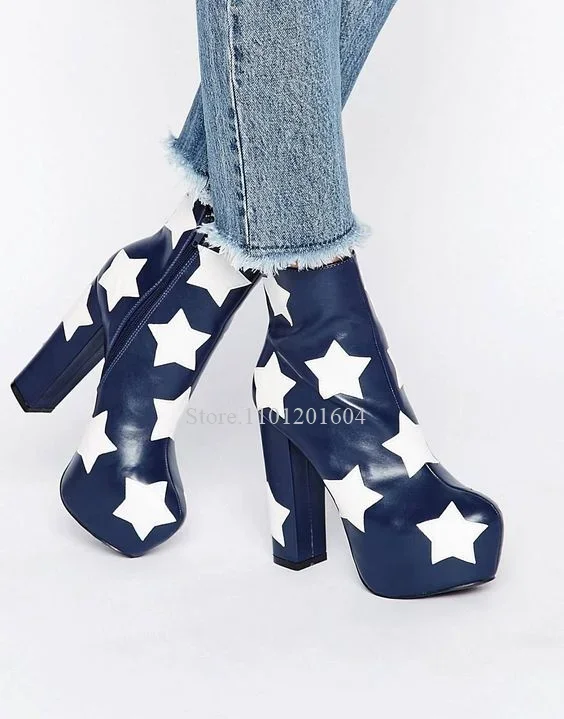 Женские сапоги выше колена со звездами Клубные ночные светящиеся в уличном стиле