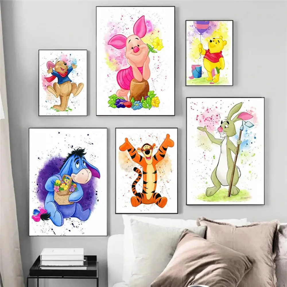 

Disney Cartoon Anime Canvas Painting Winnie The Pooh Posters and Prints Wall Art Pictures for Living Baby Room Home Decoration