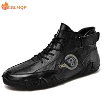 mens ankle boots handmade leather mens western boots classic fashion mens motorcycle boots outdoor mens work shoes big size