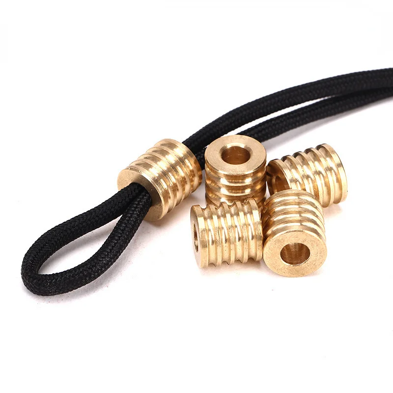 

Brass/Titanium Alloy Knife Beads Umbrella Rope Outdoor EDC Copper Lanyard Paracord Beads