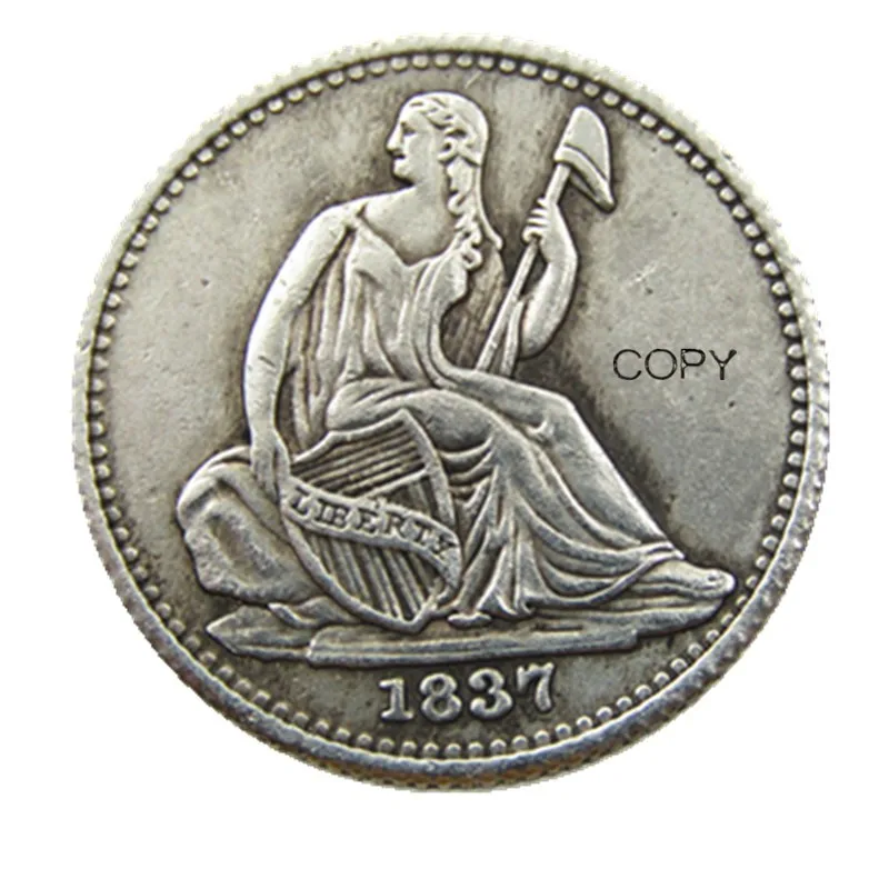 

США 1837 свобода сидя монета Посеребренная КОПИЯ монета