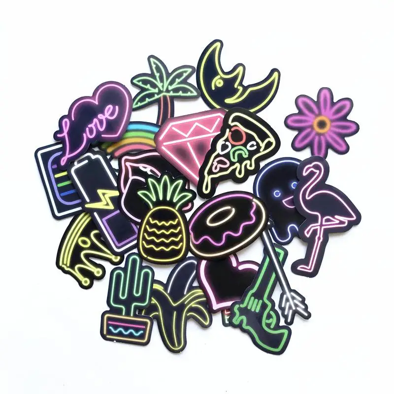 21 шт./лот красочные неоновые Стикеры для автомобиля ноутбука чемодана компьютера