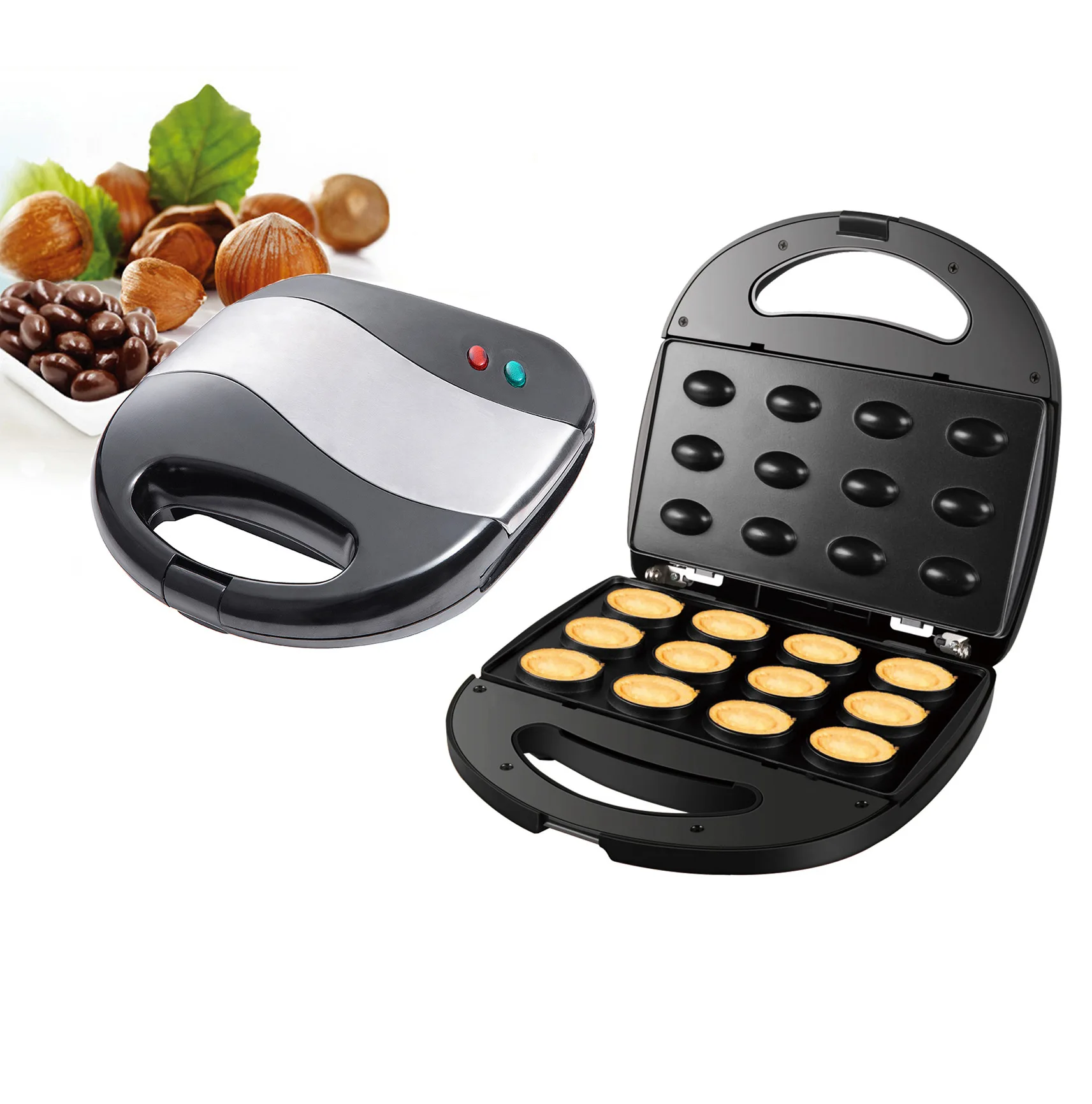 

Electric Walnut Cake Maker Automatic Mini Nut Waffle Bread Machine Sandwich Iron Toaster Baking Breakfast Pan Oven EU plug