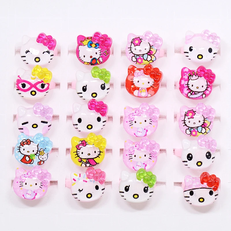 10/20 шт. Детские кольца с рисунком Hello Kitty