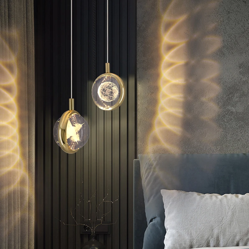 

Роскошные потолочные светильники, подвесные светильники для спальни, современный дизайн, хрустальные скандинавские потолочные светильник...