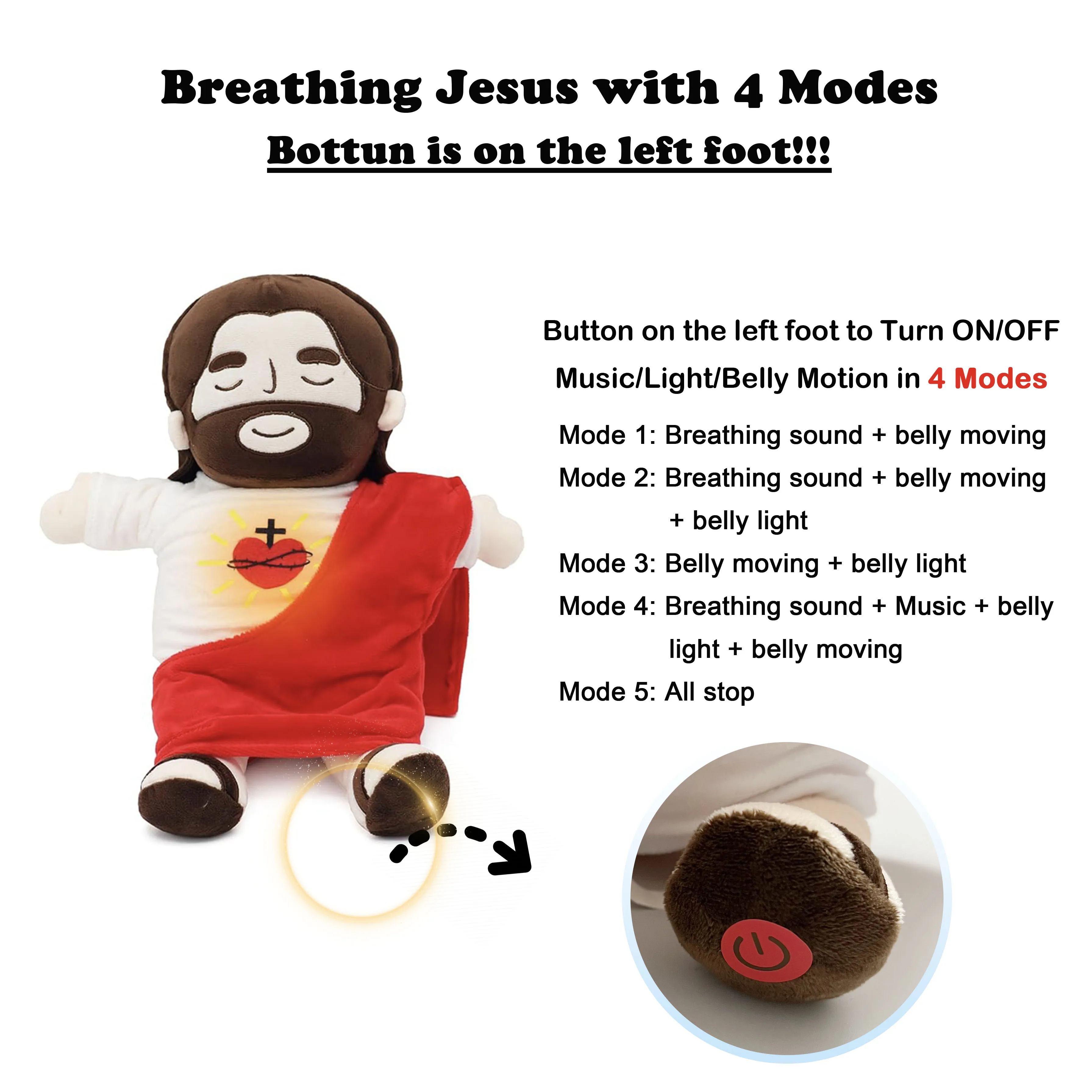 Детская успокаивающая плюшевая игрушка с изображением Иисуса мягкая кукла