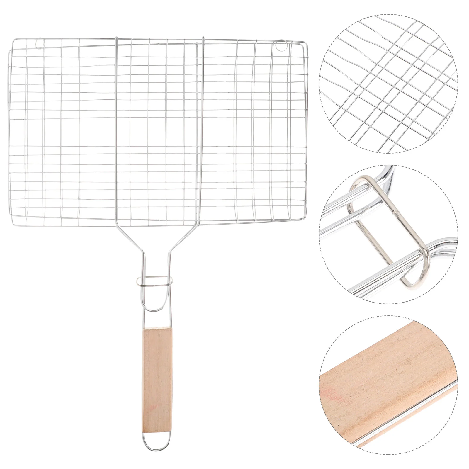 

Veggie Burger Barbecue Meat Rack Camping Grilling Basket Fish Bakeware Vegetable Mesh Beef Racks Iron Clip