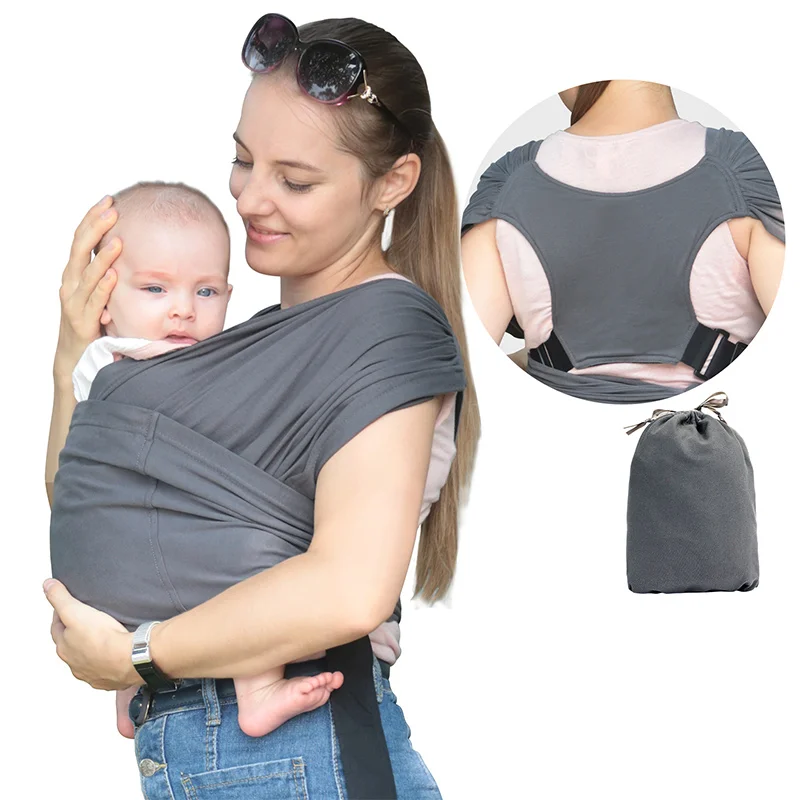 High Elasticity Baby Wrap Carrier Adjustable Baby Sling Breathable Mesh Four Seasons Front Holding Type Simple X-shaped Carrying