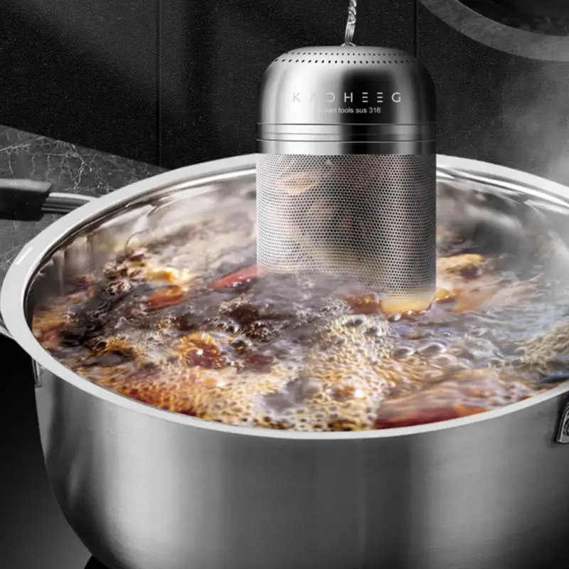 Stainless Steel Seasoning Ball Mesh Tea Filter Loose Strainer Spice stewed meat soup ball screen brine basket |