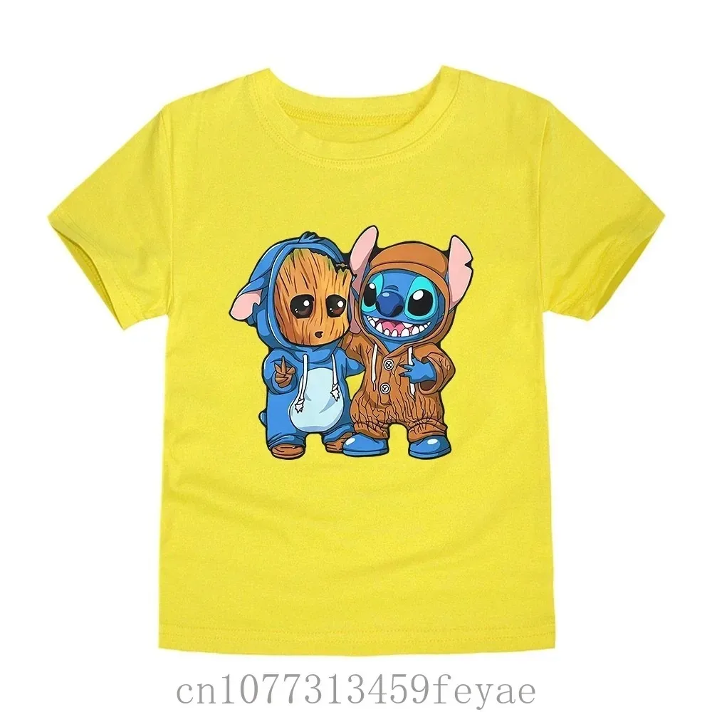 Детская модная хлопковая футболка с принтом черная размер 4–12 лет круглым