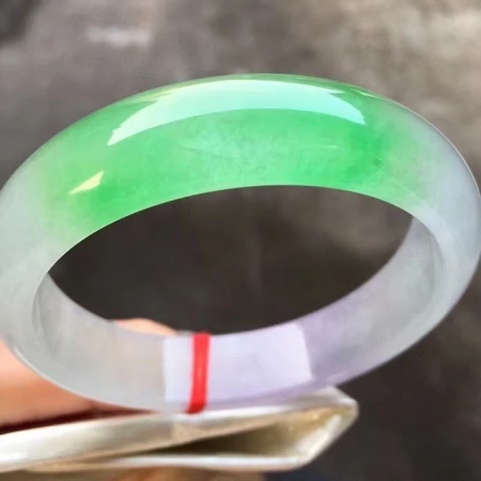 

Natural 100% real Myanmar jadeite bangle flat bar jadeite bangle green jadeite for woman temperament gift bracelets 59mm 701