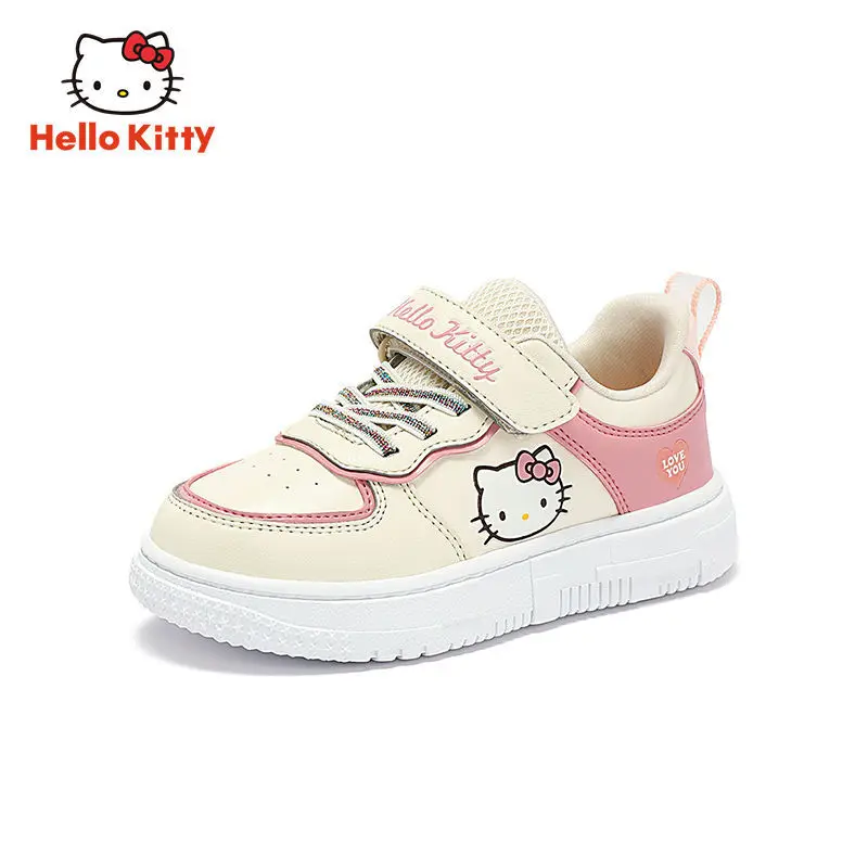 

Kawaii Sanrio Hello Kitty Sneakers Ins Anime Low Top Convenient Velcro Non-Slip Soles Loose Sports Shoe Girl Children New Gift