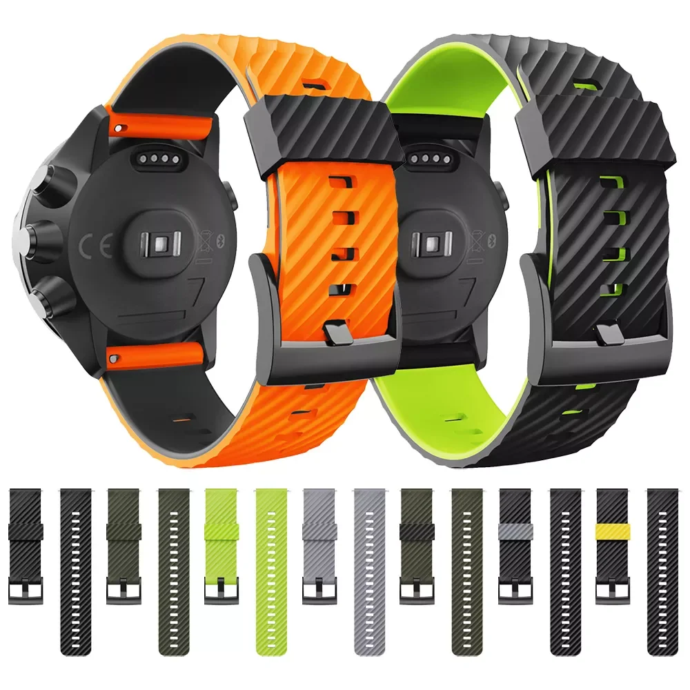 

24mm Sports Silicone Strap For SUUNTO 9 BARO SUUNTO9 WristBand For Suunto 7/D5 Watch Band Watchand Bracelet Replace Accessories