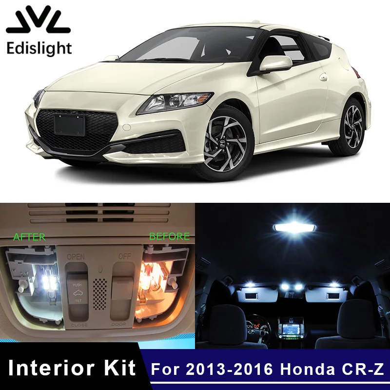 

10 шт., светодиодные ламсветильник для салона автомобиля Honda CR-Z 2013-2016