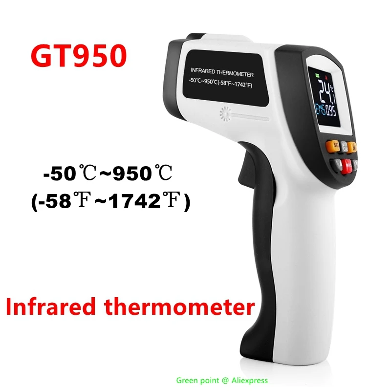 

2022 New Products GT950 Non-Contacts Infrared Thermometer Colorful LCD Pyrometer Handheld Digital Infrared Laser Temperature Gun