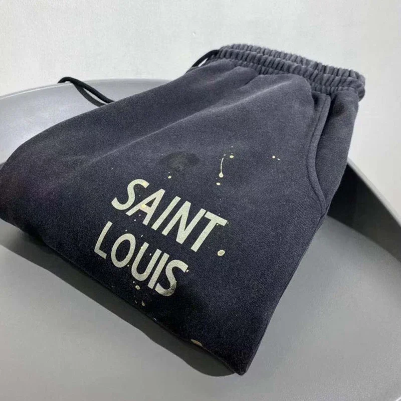 Винтажные Брюки-джоггеры 24FW с эффектом потертости классические спортивные брюки