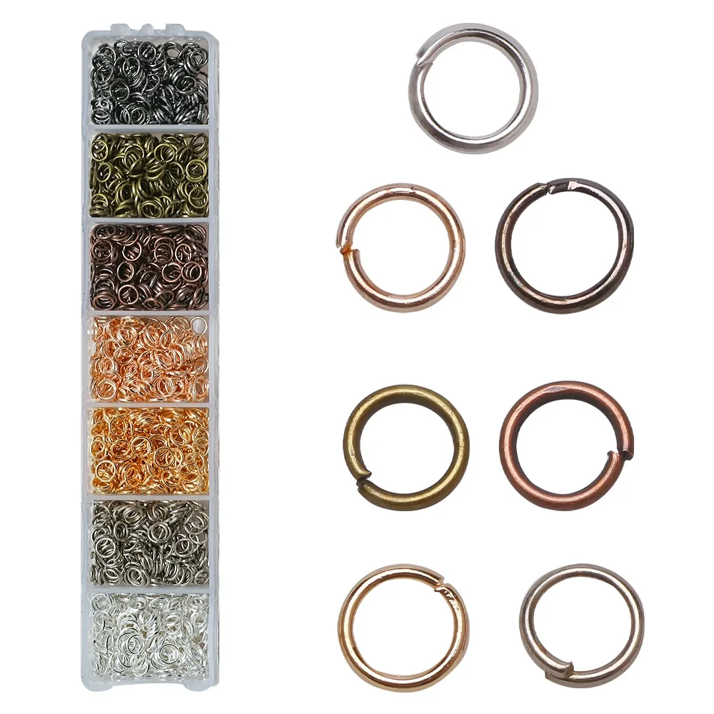 1400Pcs/Box 5mm Multicolor Open Jump Rings Alloy Connector for DIY Necklace Bracelet Crafts Jewelry Making Findings Accessories