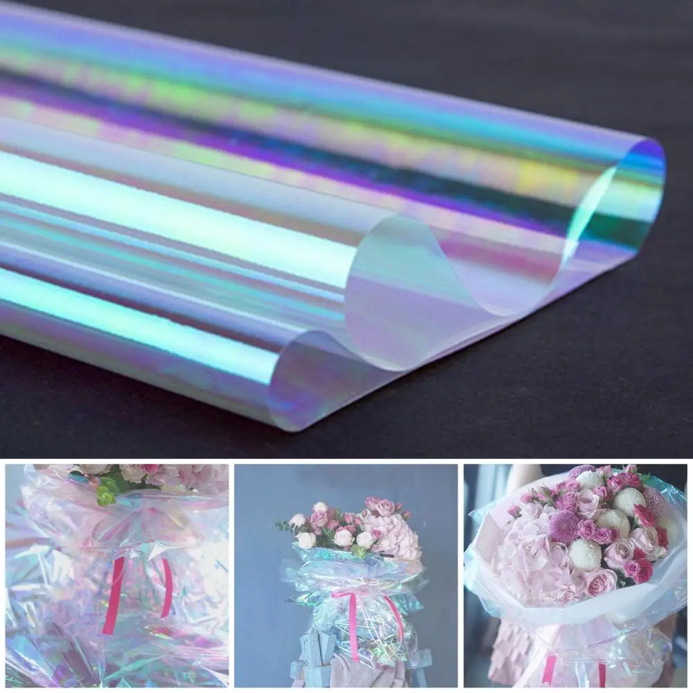 

Useful Bouquet Packing Film Gradient Ramp Wear-resistant Plastic Flower Packaging Paper for Home