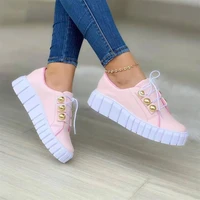 new womens casual shoes 2022 all seasons daily ladies lace up vulcanized shoes large sized female running shoes