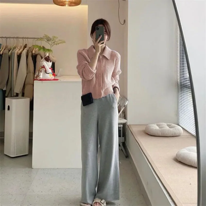 Hdspq однобортный вязаный кардиган женский осенне-зимний утолщенный теплый