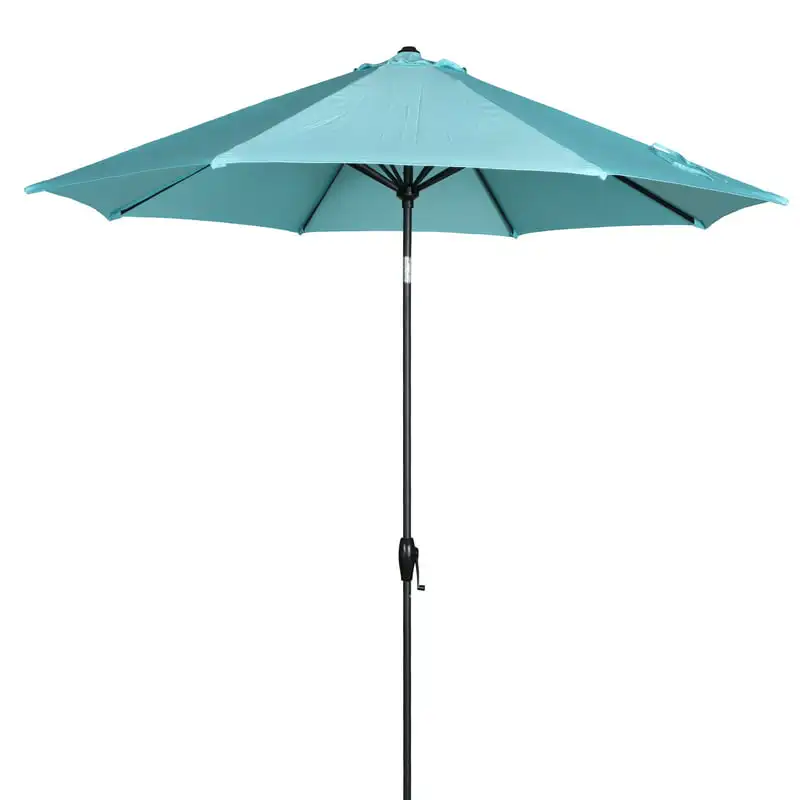 

11ft Aqua Round Outdoor Tilting Market Patio Umbrella with Crank