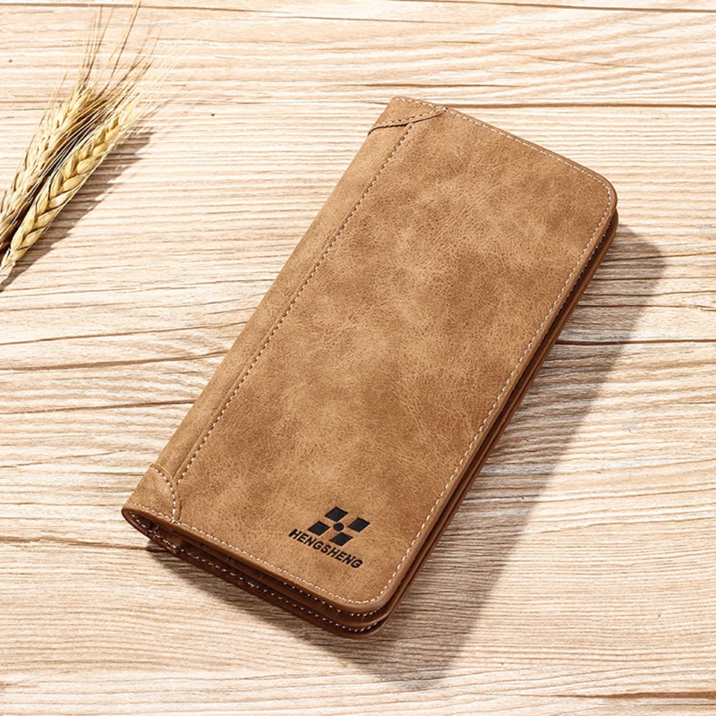 

New Men's Wallet Short Frosted Leather Wallet Retro Two Fold Vertical Wallet Youth Korean Multi-Card Wallet 2022 Luxury Wallet