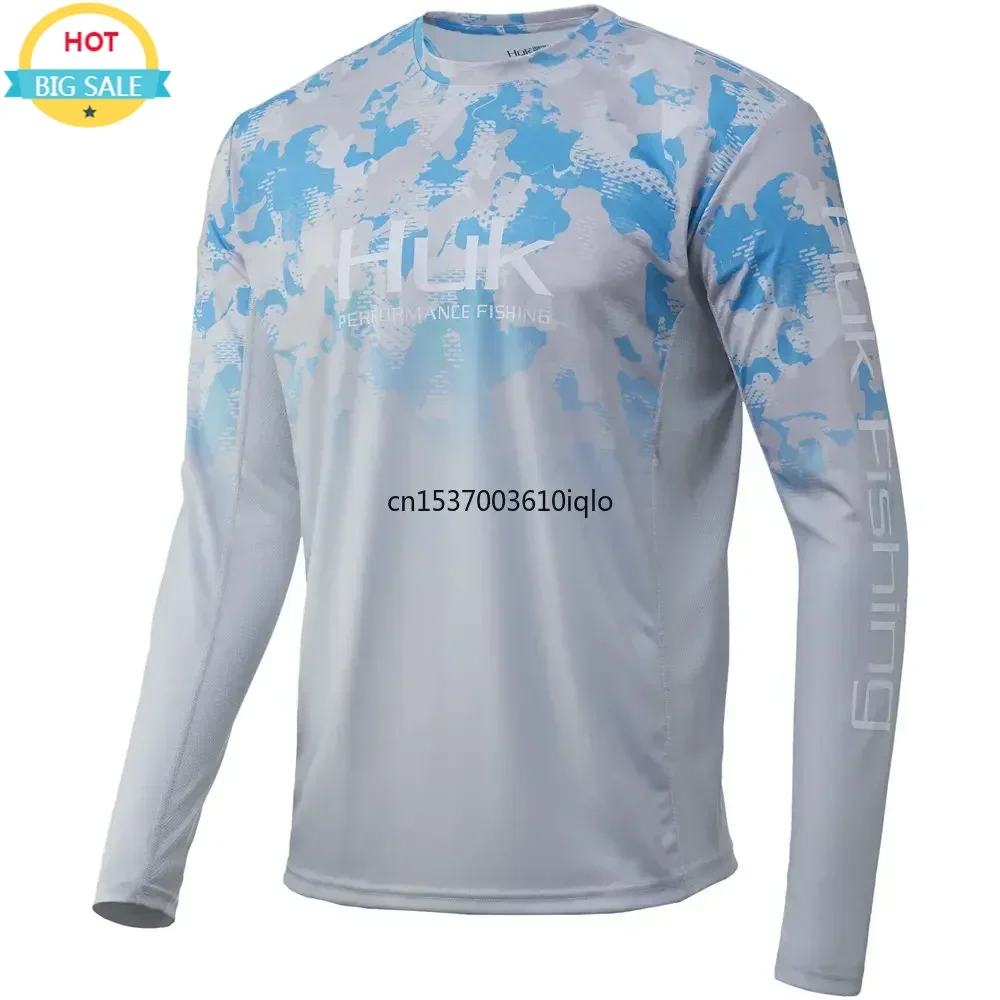 Фото Топы «рыба» мужские рубашки для рыбалки с длинными рукавами Camisa футболки с защитой от ультрафиолета UPF50 + копия одежды Джерси Pesca Masculina №1