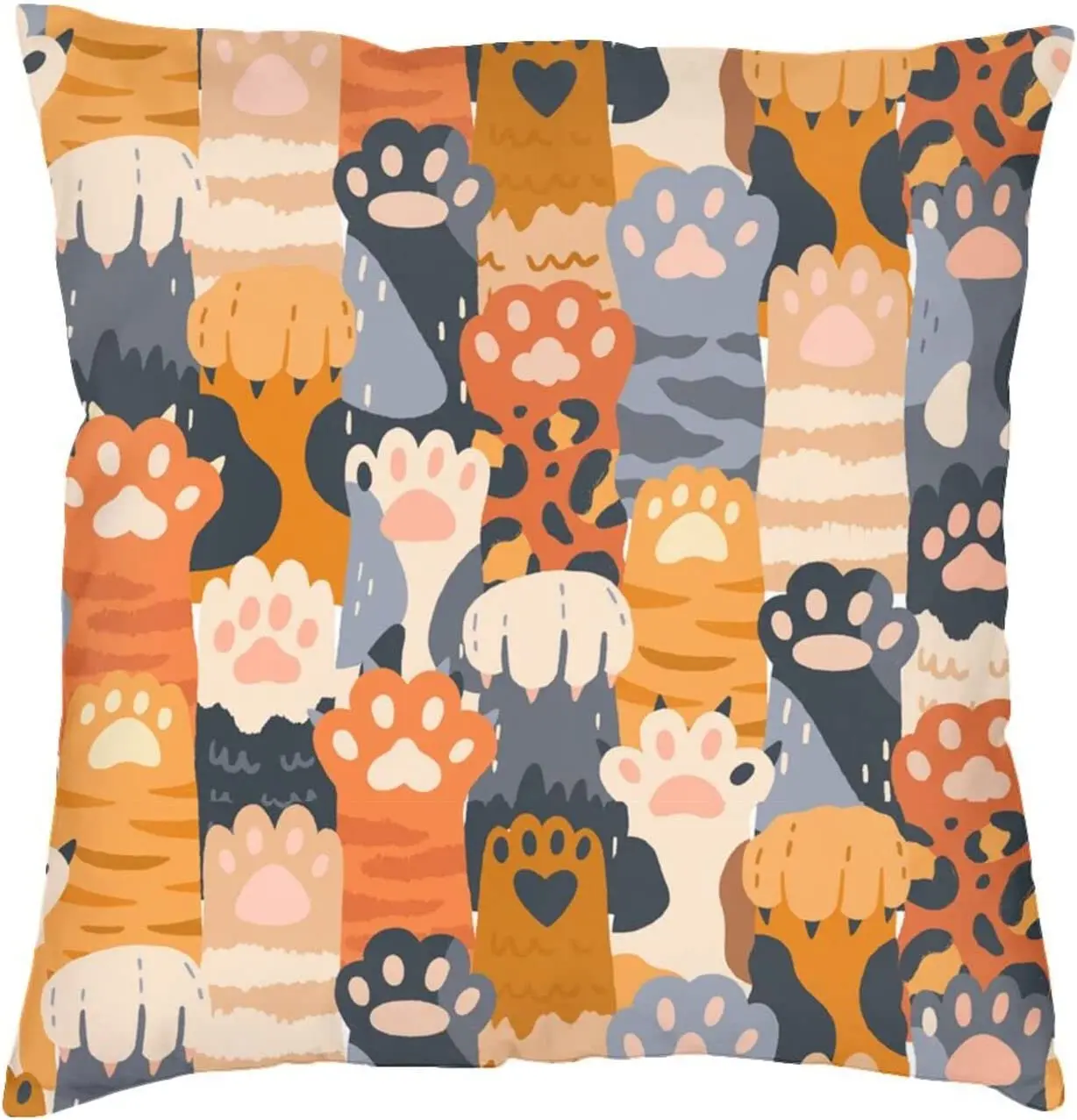 

Cute Animal Cat Pillow Cover Square Throw Pillow Pillowcase Case Home Decorative Sofa Armchair Bedroom Livingroom(18 x 18 inch)