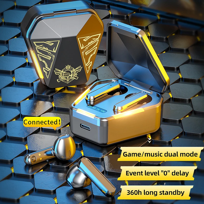 

E-Sports Gaming Headsets 40ms Low Latency TWS Bluetooth 5.1 Headphone Waterproof Wireless Earphone Noise Cancelling Music Earbud