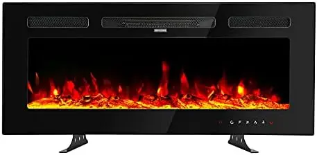 

Fireplace, 30 Inches Fireplace with Remote Control Recessed and Mounted, Insert Heater with Crystal Options & Faux Fire Lo