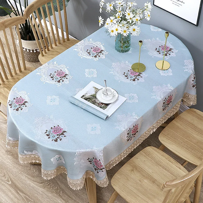 

floral Embroidery Tablecloth Oval Tablecover Living Room Table Cloth Rectangular Tea Table Tablecloth Small Cover Towel