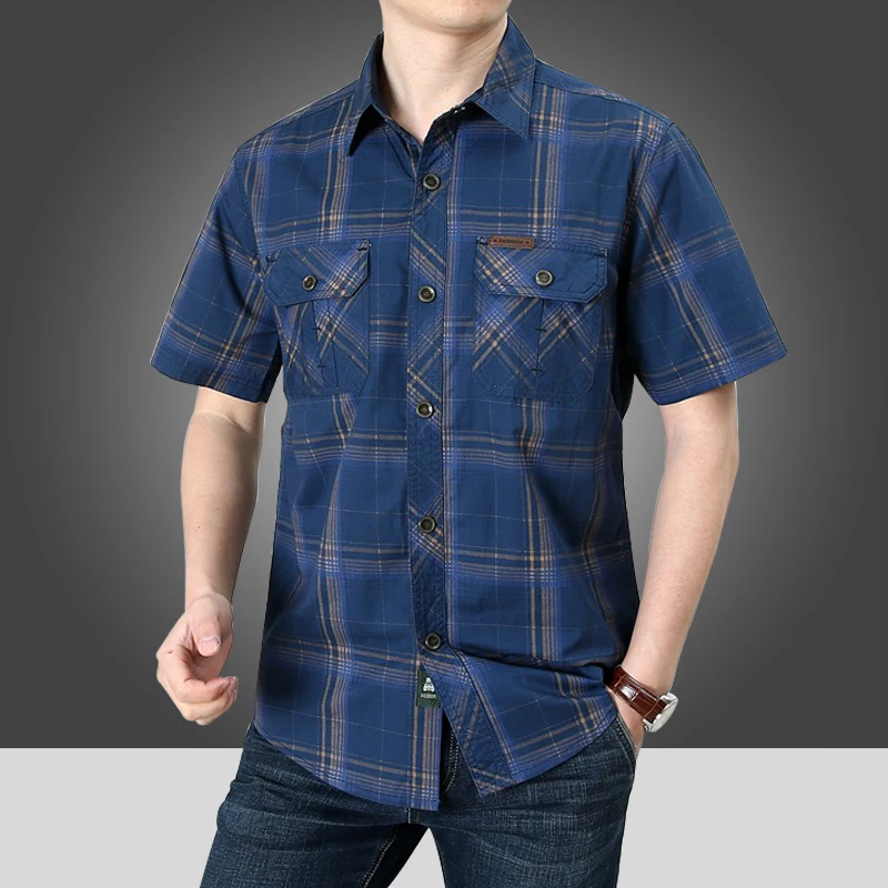 Shirts For Men Fashion Short Sleeve Casual Male Shirt Man Summer Men's Clothes Cotton Large Size Men's Camisa Masculina Hot Sale