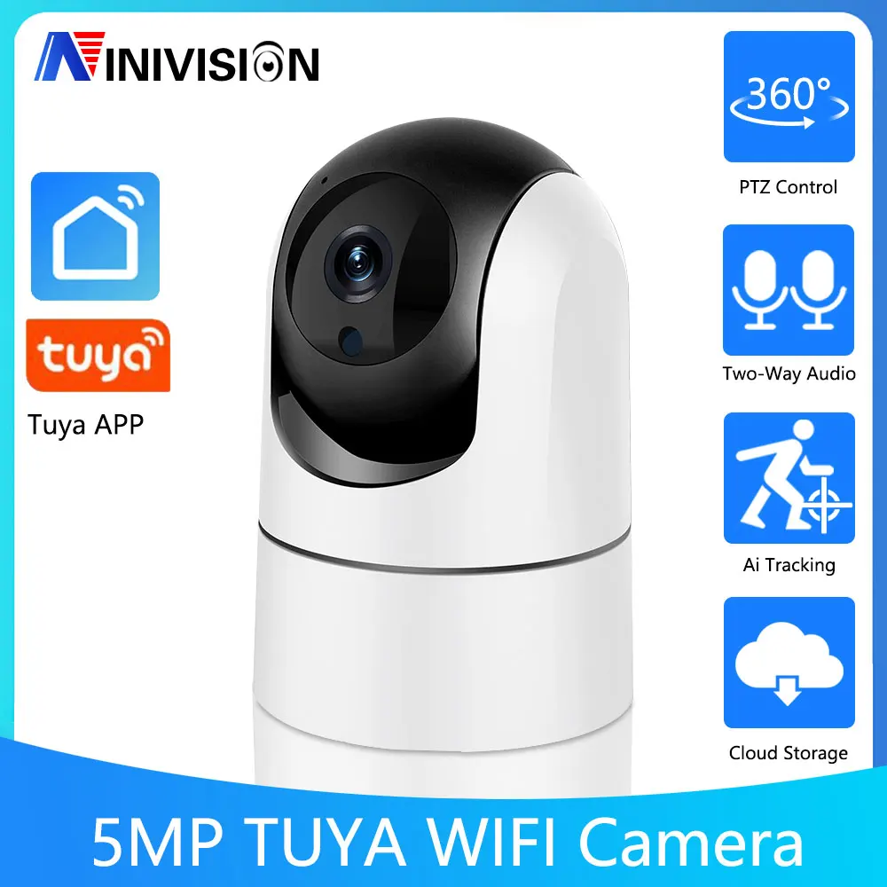 

5MP IP66 Tuya Smart Home Life WiFi Camera Dome Mini Wireless Security Audio Outdoor Waterproof IP Camera128G SD Card Slot