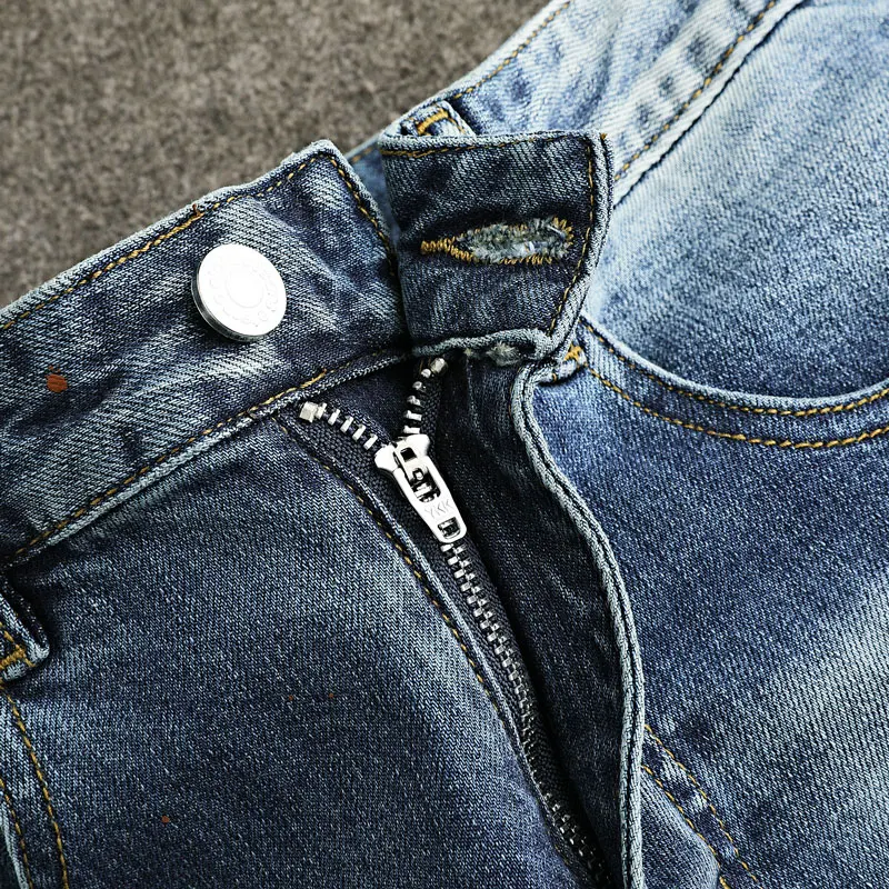 Новый модельер в итальянском стиле мужские эластичные облегающие джинсы с