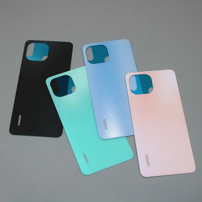 

Battery Cover For Xiaomi Mi 11 Lite 5G Glass Rear Door Housing Panel Case Cell Phone Back Replacement Parts With Logo 6.55 Inch