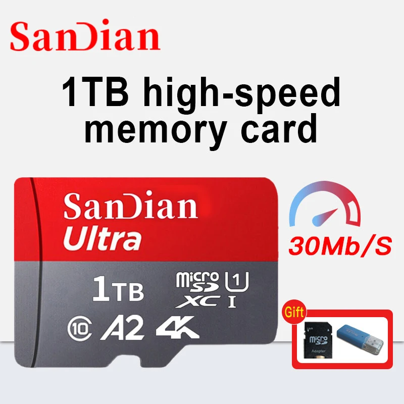 

Карта памяти Micro TF 1 ТБ, SD 128 ГБ, SD карта 256 ГБ, 512 ГБ с адаптером для SD-карты, класс 10, TF-карта, высокоскоростная карта памяти для мобильного телефона